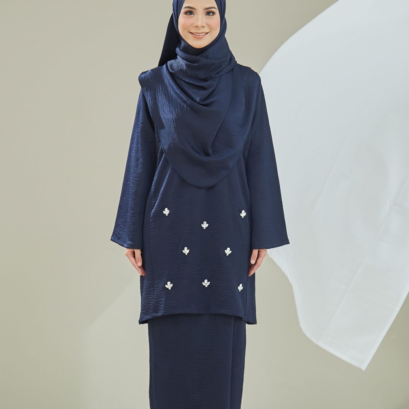 Kurung Pahang Nostalgia ( Dark Blue )