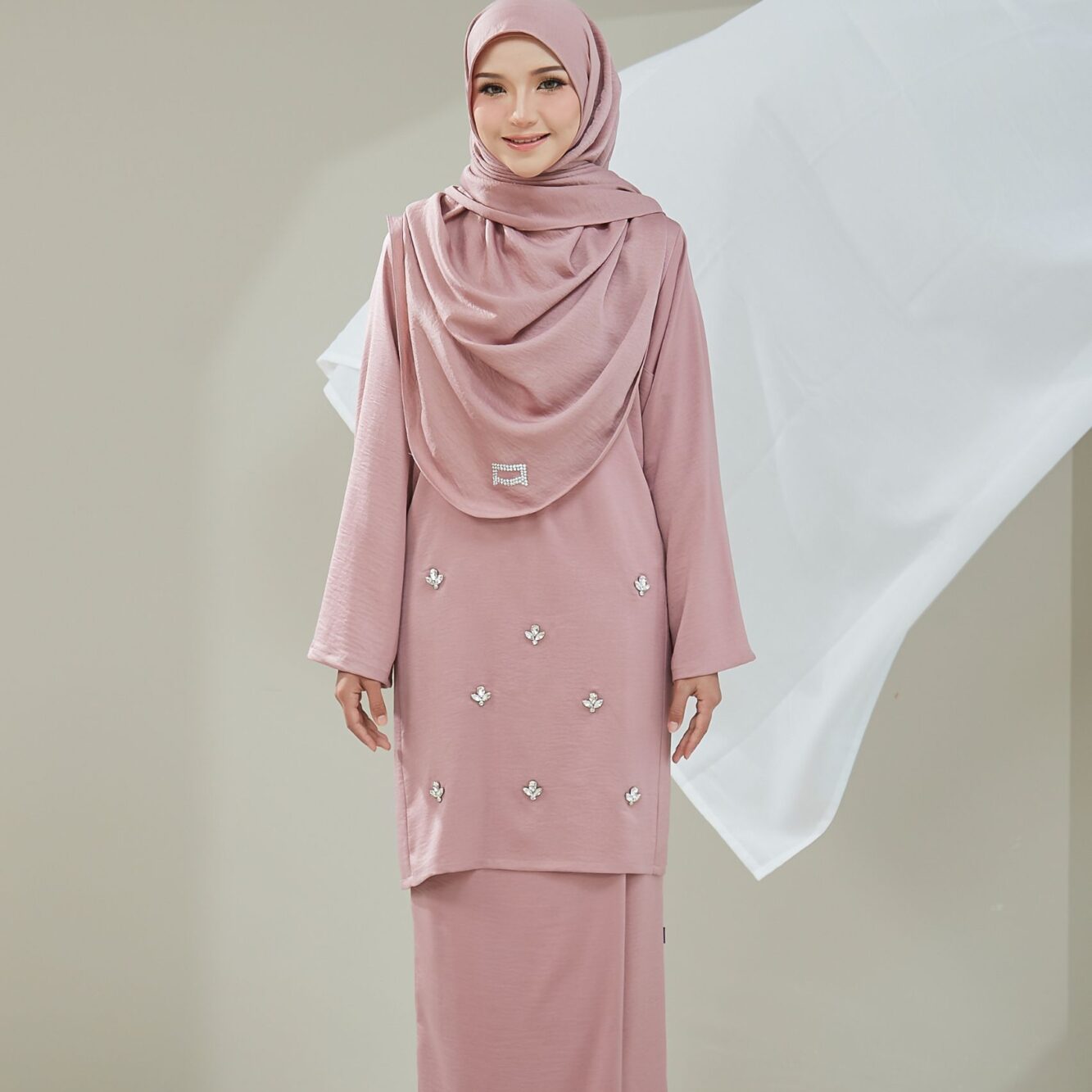Kurung Pahang Nostalgia ( Dusty Pink )