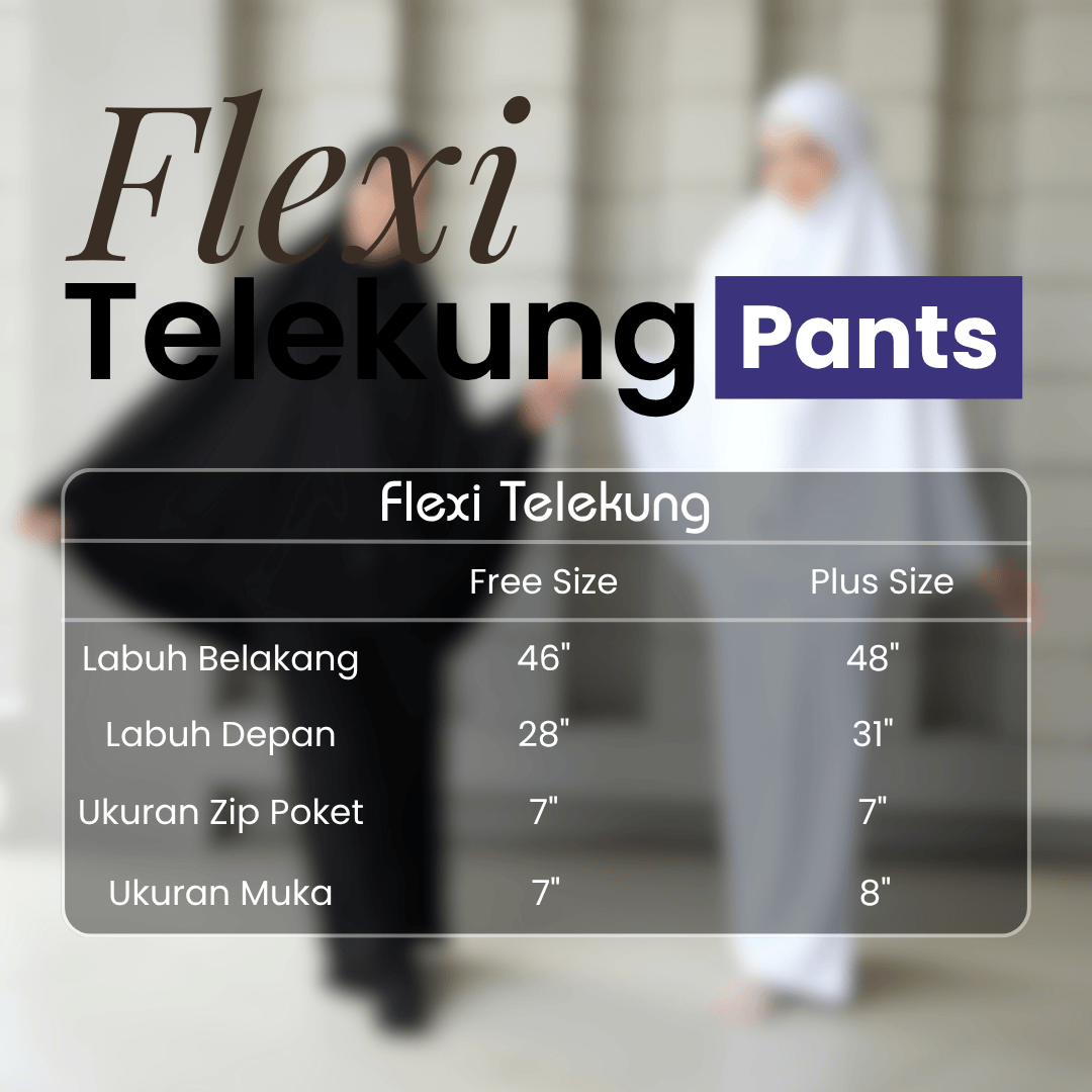 Flexi Telekung Pants Size Chart Telekung